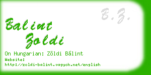 balint zoldi business card